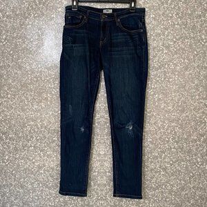 Fossil Slim Boyfriend Dark Wash Jeans Size 25 some distressing 5 pocket Casual